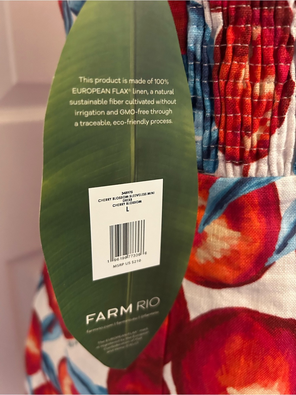 Farm Rio Cherry Blossom Sleeveless Mini Dress - Picture 7 of 8